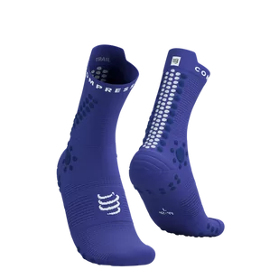 COMPRESSPORT Skarpetki do biegania trailowe ProRacing Socks V4 Trail dazzling blue/dress - Skarpetki sportowe męskie - miniaturka - grafika 1