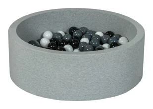Suchy basen dla dziecka z piłeczkami 200szt (czarny, biały, szary) - Suche baseny - miniaturka - grafika 1