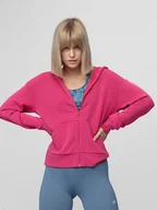 Bluzy sportowe damskie - Bluza treningowa damska 4F BLDF400M - fuksja - miniaturka - grafika 1