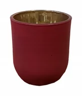 Świeczniki - Świecznik szklany glamour na tealight czerwony 10x7,5 - miniaturka - grafika 1