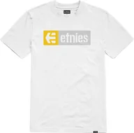Koszulki męskie - t-shirt męski ETNIES NEW BOX TEE White/Light Grey/Yellow - miniaturka - grafika 1