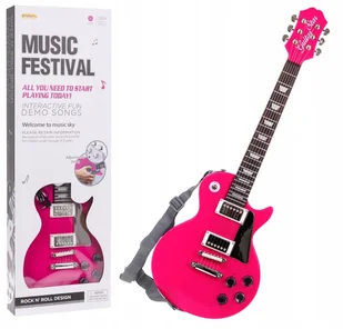 Zestaw Ramiz Gitara elektryczna z mikrofonem Różowa (5903864949414) - Instrumenty muzyczne dla dzieci - miniaturka - grafika 1