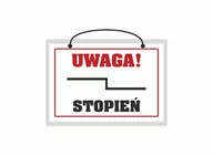 Tablice BHP - Tablica laminowana A5 - uwaga stopień - miniaturka - grafika 1