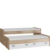 Łóżka dla dzieci i młodzieży - Łóżko 90 x 200 Podwójnebez Stelaża KIT-08 Kitty MebloCross Sonoma Jasna / Biały Mat - miniaturka - grafika 1