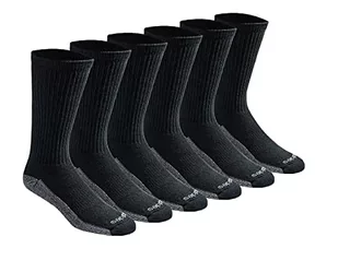 Dickies Dri-tech Moisture Control męskie skarpety do połowy łydki, na co dzień, 6 sztuk, Czarny (6 par), Large - Skarpetki damskie - miniaturka - grafika 1