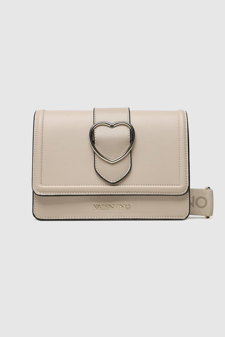 VALENTINO Ecru torebka z sercem sery satchel