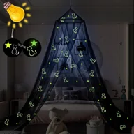 Pościel dla dzieci - Baldachim nad łóżko dla dzieci Siatka 56x230x1020cm Czarna Gwiazda Kot - miniaturka - grafika 1