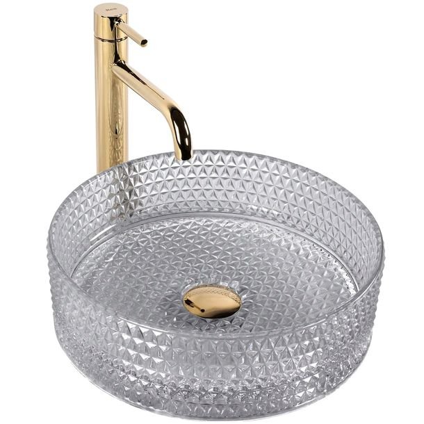 Rea Umywalka nablatowa Rea Cristal Light Grey