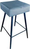Taborety i hokery - Atos Hoker OLIMP BL VELVET szary tapicerowany aksamitem bez oparcia ATOS - miniaturka - grafika 1