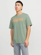 Koszulki męskie - Jack & Jones Koszulka w kolorze zielonym - miniaturka - grafika 1