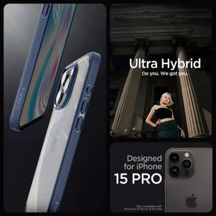 Etui Spigen Ultra Hybrid do iPhone 15 Pro navy blue - Etui i futerały do telefonów - miniaturka - grafika 5