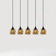 Lampy sufitowe - Opviq Lampa wisząca Gold 033, złoto-przezroczyste szkło, 5-punktowa, liniowa - miniaturka - grafika 1