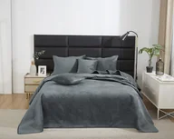 Narzuty - Grafitowa Narzuta Pikowana Velvet na Łóżko 240x260 MAYA - miniaturka - grafika 1