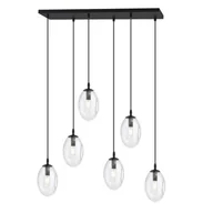 Lampy sufitowe - Astral lampa wisząca 6-punktowa czarna/transparentna 1265/6 - miniaturka - grafika 1