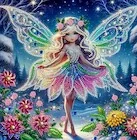 Diamentowa mozaika obraz na ramie Zimowa wróżka w krótkiej sukience 23x30 cm - Zabawki kreatywne - miniaturka - grafika 1