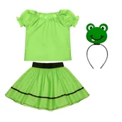 Stroje karnawałowe - ZESTAW ŻABKA ZIELONY 116-128 4el - miniaturka - grafika 1