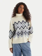 Swetry damskie - Roxy Golf Saltwater Lover ERJSW03673 Écru Regular Fit - miniaturka - grafika 1