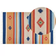 Dywany - Dywan bawełniany kilim 140 x 200 cm wielokolorowy TARONIK - miniaturka - grafika 1