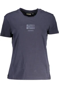 DAMSKI T-SHIRT Z KRÓTKIM RĘKAWEM NAPAPIJRI NIEBIESKI - Koszulki i topy damskie - miniaturka - grafika 1