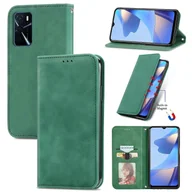 Etui i futerały do telefonów - Do OPPO A16 Retro Skin Feel Magnetyczne poziome skórzane etui na telefon z klapką Zielony - miniaturka - grafika 1