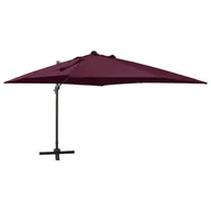 Parasole ogrodowe - Parasol wiszący z LED i słupkiem, bordowy, 300 cm - miniaturka - grafika 1