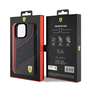 Ferrari FEHCP15XPWAK iPhone 15 Pro Max 6.7" czarny/black hardcase Perforated Waves Metal Logo - Etui i futerały do telefonów - miniaturka - grafika 8