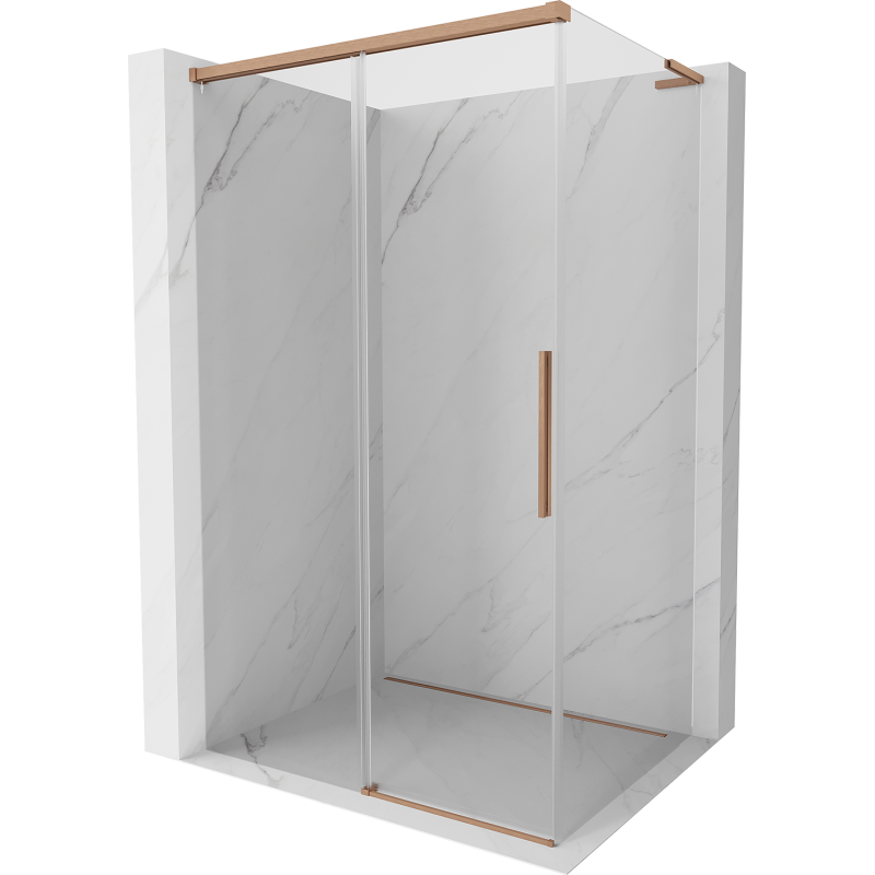 Mexen Rox L kabina prysznicowa rozsuwana 110 x 85 cm, transparent, miedź szczotkowana - 8C2L-110-085-65-00
