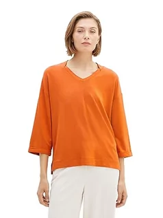 Koszulki i topy damskie - TOM TAILOR T-shirt damski, 19772 - Gold Flame Orange, S - grafika 1