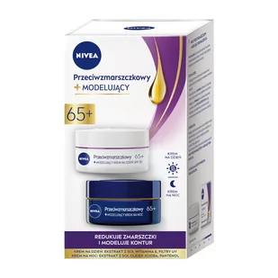 Nivea 2 Pack Przeciwzmarszczkowy + Modelujący krem na dzień i krem na noc 65+ 2x50ml - Kremy do twarzy - miniaturka - grafika 1