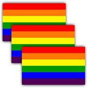 Akcesoria motoryzacyjne - ANLEY 5 "X 3" LGBT Pride Naklejki 3szt.?- Rainbow Flag Lesbian Gay Bisexual Transgender Pride Odblaskowe naklejki na zderzak - Zestaw 3 - miniaturka - grafika 1