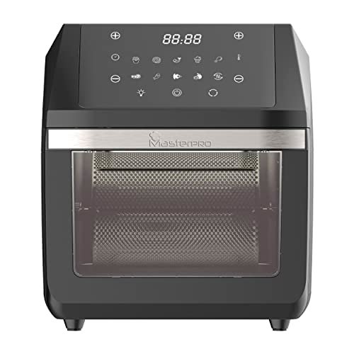 MasterPRO ROCKET 1100 frytkownica na gorące powietrze 11 l BEZ PFAS i mini piekarnik 1800 W z powłoką ceramiczną CERATECH- 10 programów i regulacji temperatury - z obrotowym koszem, grillem,
