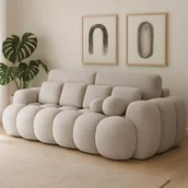 Sofy i kanapy - Sofa z Funkcją Spania COTONN Rozkładana Beżowa Nowoczesna - miniaturka - grafika 1