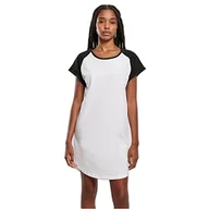 Sukienki - Urban Classics Ladies Contrast Raglan Tee Dress damska krótka sukienka biała/czarna Basics, Streetwear, biały/czarny, 3XL - miniaturka - grafika 1