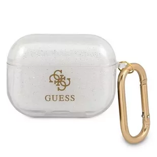 Guess GUAPUCG4GT AirPods Pro cover Transparent Glitter Collection - Akcesoria do słuchawek - miniaturka - grafika 1