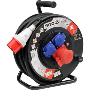 Yato Przedłużacz bębnowy siłowy 25 m/3 gniazda 230/400V H07RN-F 5x2.5mm2 YT-8120 - Przedłużacze i rozgałęźniki - miniaturka - grafika 1