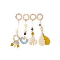 Grzechotki dla dzieci - Zawieszki do stojaka edukacyjnego Żółte 4-części - Zwergensache - miniaturka - grafika 1