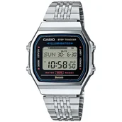 Zegarki męskie - Casio Vintage Bluetooth zegarek retro z krokomierzem srebrny ABL-100WE-1AEF - miniaturka - grafika 1