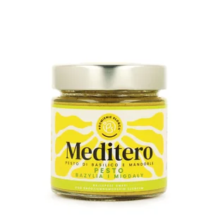 Włoskie Pesto z Bazylią i Migdałami 190 g - Meditero - Pasty warzywne - miniaturka - grafika 1