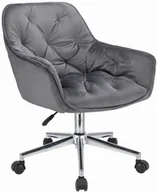 Fotele i krzesła biurowe - Elior Szare tapicerowane krzesło obrotowe welurem E1-W01 - miniaturka - grafika 1