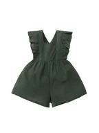 Kombinezony dla dzieci - ŚLICZNY KOMBINEZON NIEMOWLĘCY OGRODNICZKI WIZYTOWE DZIEWCZĘCE ZIELONE 74/80 - miniaturka - grafika 1