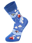 Skarpetki damskie - Happy Socks Skarpety unisex Kobiety,Mężczyźni Bawełna niebieski wzorzysty, 41-46 - miniaturka - grafika 1