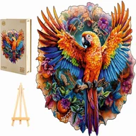 Puzzle - PUZZLE DREWNIANE PAPUGA DUŻE 300 ELEMENTÓW PAPUGA W DREWNIANYM PUDEŁKU - miniaturka - grafika 1