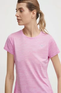 Mizuno t-shirt do biegania Impulse core kolor różowy - Koszulki sportowe damskie - miniaturka - grafika 1