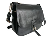 Torebki damskie - Klasyczna Torebka Damska, Modna Listonoszka, Czarna Damska Torebka Na Ramię - miniaturka - grafika 1