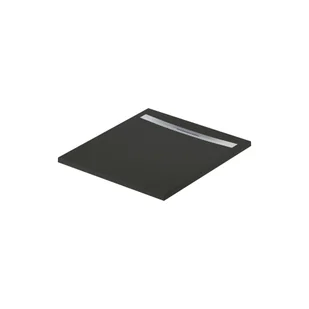 Brodzik Prostokątny Meissen Keramik Kontra 100X90 Czarny + Maskownica Odpływu Stal S207-020 - Brodziki prysznicowe - miniaturka - grafika 1