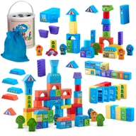 Sortery dla dzieci - Klocki drewniane edukacyjne zestaw sorter 100 szt Ricokids - miniaturka - grafika 1