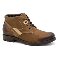 Buty zimowe męskie - Buty męskie zimowe 1028 brązowe - Buty Olivier - miniaturka - grafika 1