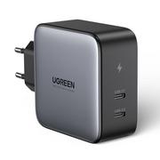 Ładowarki do telefonów - Ugreen ładowarka sieciowa 2x USB Typ C 100W Power Delivery szary (50327) - miniaturka - grafika 1