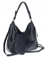 Torebki damskie - Torebka Damska Shopper Listonoszka Torba na Ramię worek 5026 Granatowa - miniaturka - grafika 1