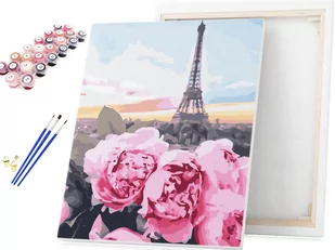 Malowanie po Numerach Bukiet Róż pod Wieżą Eiffla / beliart - Malowanie po numerach - miniaturka - grafika 1